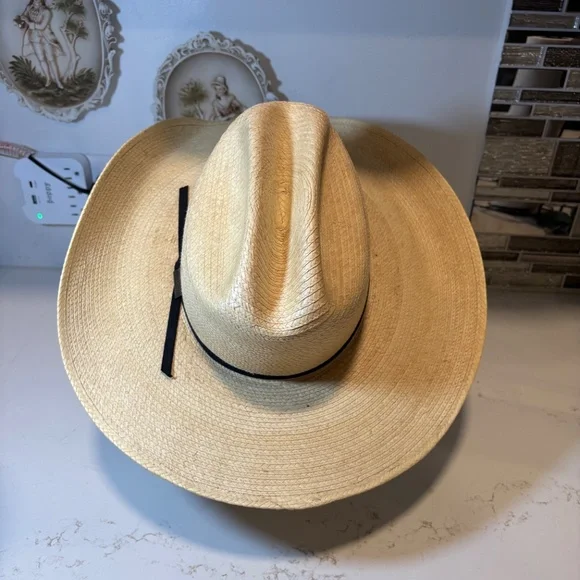 Larry Mahan's Straw Western Cowboy Hat by Milano Size 6 7/8 Made in USA - Picture 10 of 12